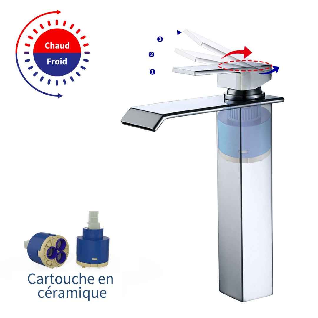 Wasserfall Armatur Bad Chrom | Wasserhahn Waschbecken