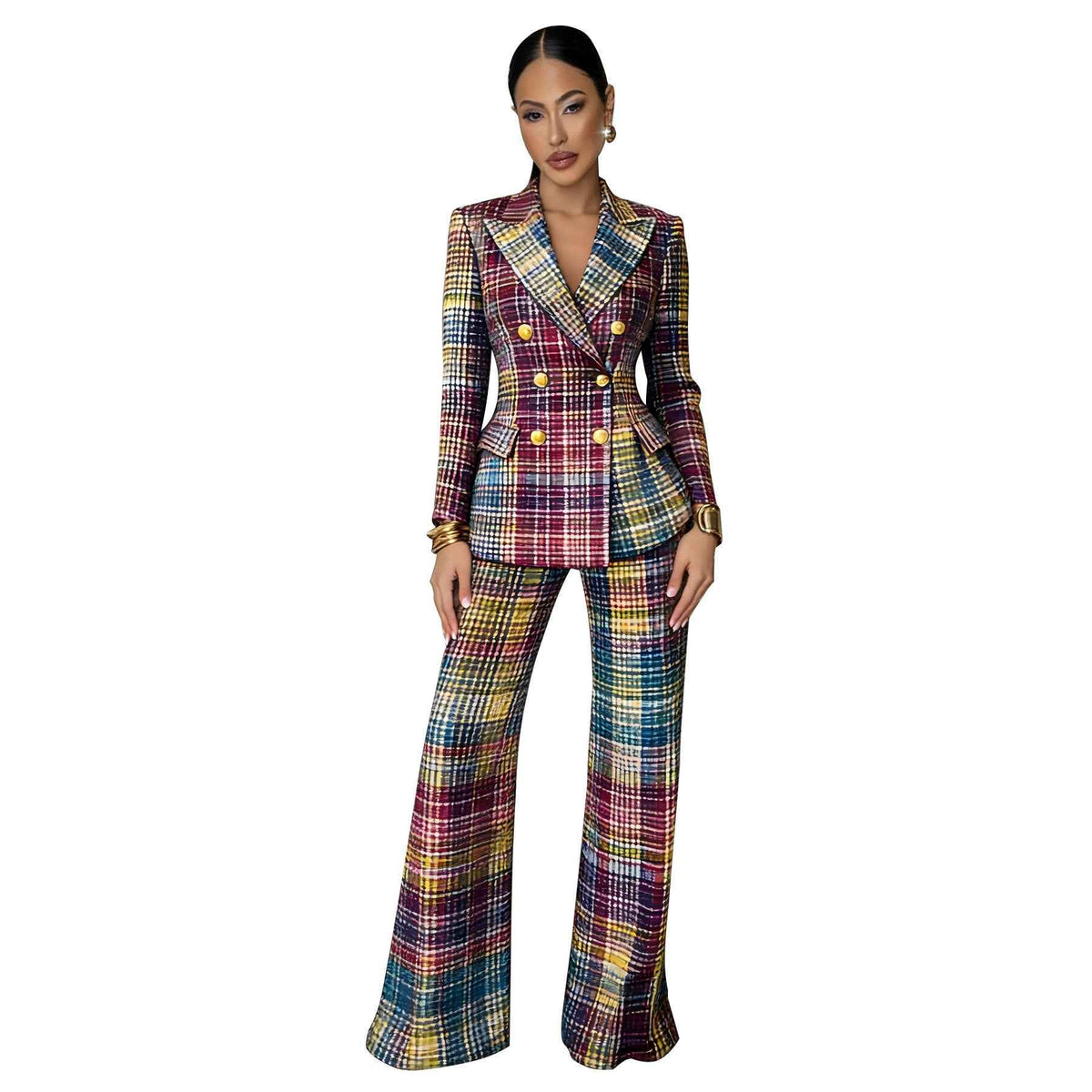 Transformez Votre Style avec le Costume à Carreaux pour Femme
