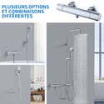 Mitigeur Thermostatique de Douche et Baignoire en Laiton Chromé