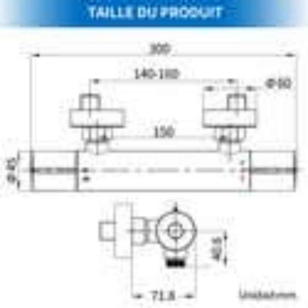Mitigeur Thermostatique de Douche et Baignoire en Laiton Chromé