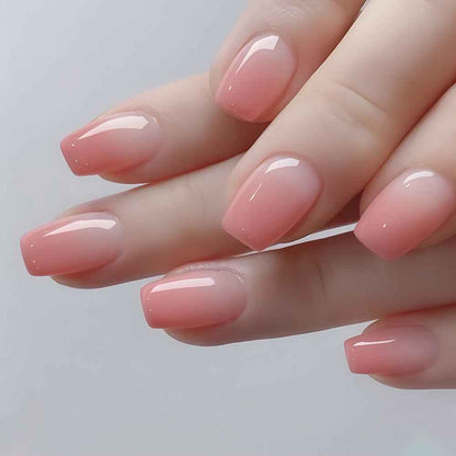 Autocollants d'Ongles Acryliques - Édition Rose Gradient avec Effet Press-On