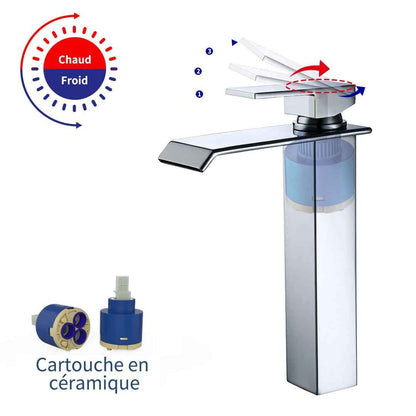 Wasserfall Armatur Bad Chrom | Wasserhahn Waschbecken