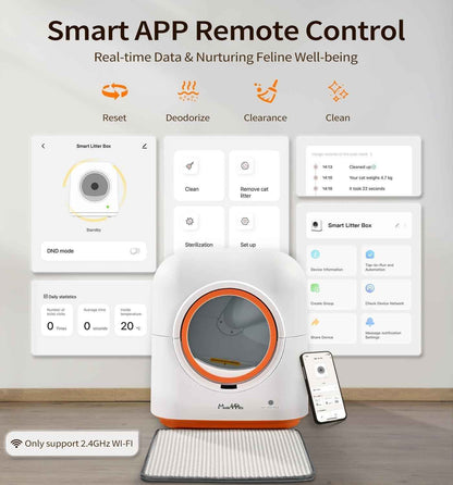 60L Self-Cleaning Automatic Cat Litter Box with Smart App Control