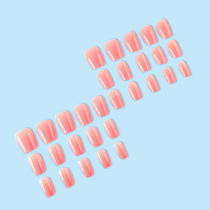 Autocollants d'Ongles Acryliques - Édition Rose Gradient avec Effet Press-On1