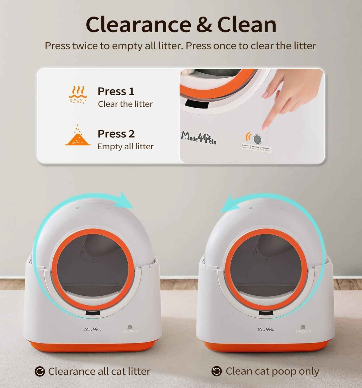 60L Self-Cleaning Automatic Cat Litter Box with Smart App Control