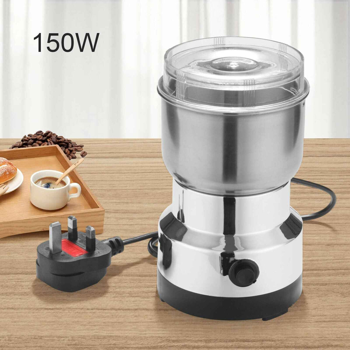 Electric Coffee Grinder For Grinding Nuts, Beans And Spices, With A Matte Blade.