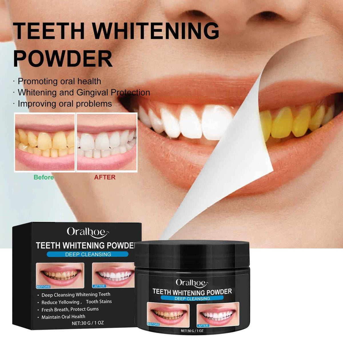 Poudre de Blanchiment des Dents : Un Sourire Éclatant et Radieux au Quotidien