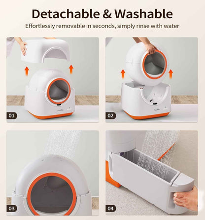 60L Self-Cleaning Automatic Cat Litter Box with Smart App Control
