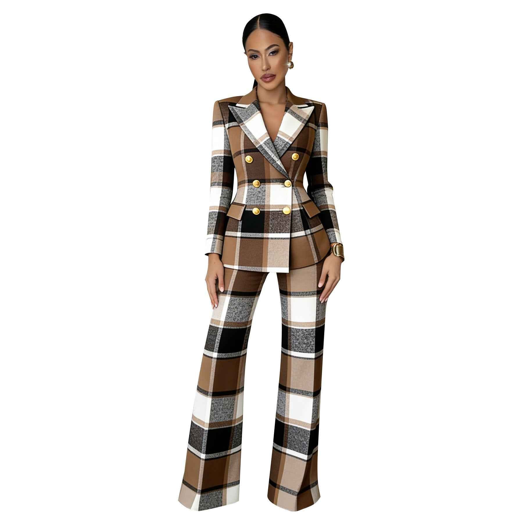 Transformez Votre Style avec le Costume à Carreaux pour Femme