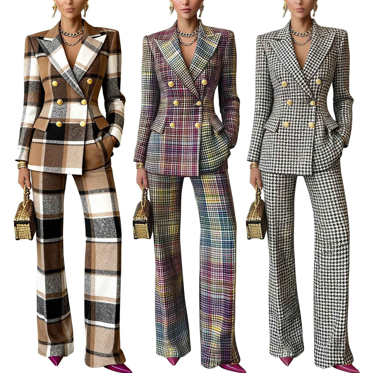 Transformez Votre Style avec le Costume à Carreaux pour Femme
