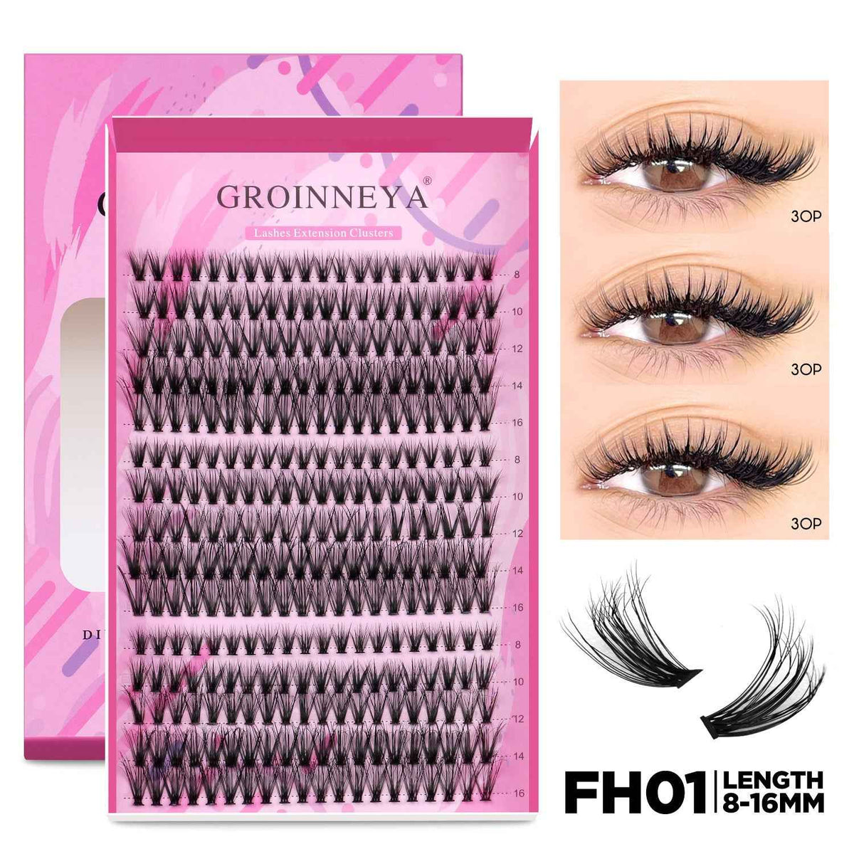 Faux Cils Recourbés en Grappes - Un Regard Intense en un Instant